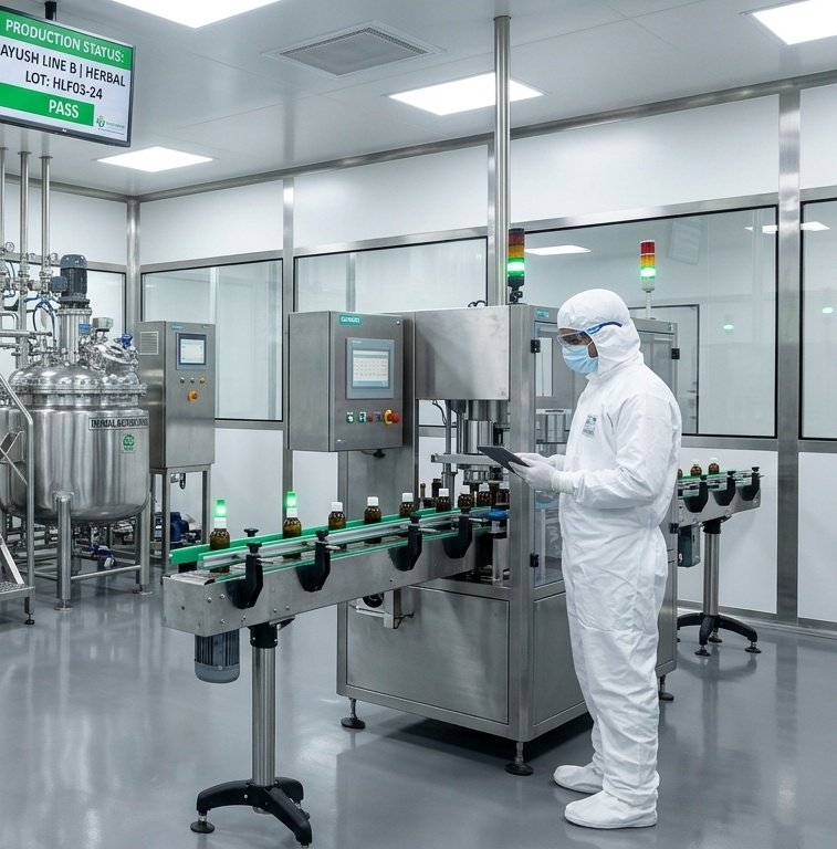 Automated cleanroom liquid bottling packaging line